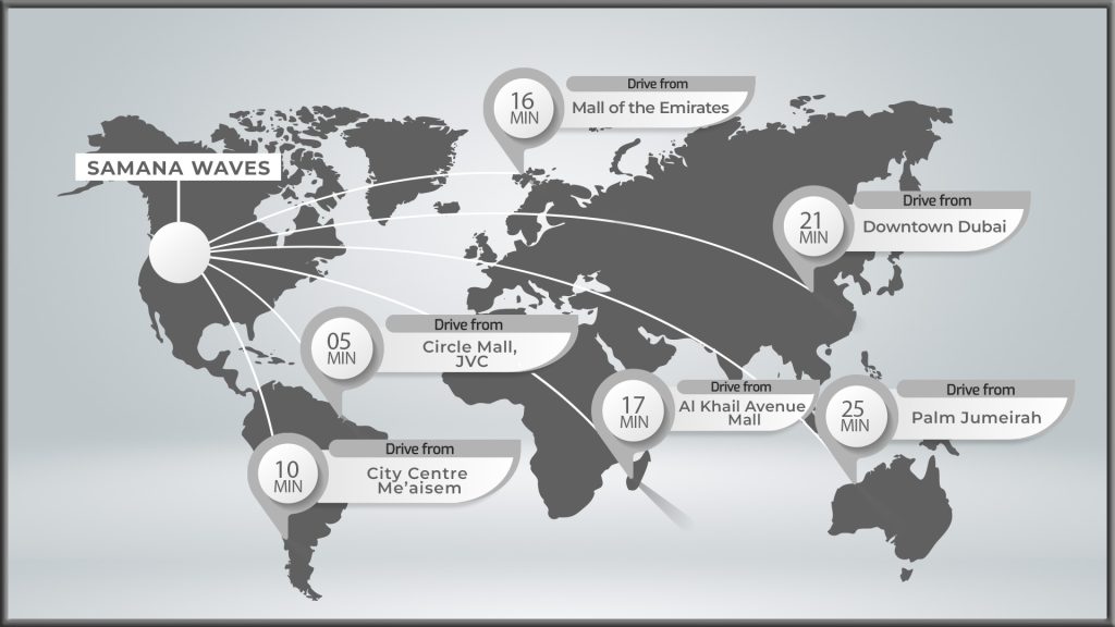 Samana Waves at Jumeirah Village Circle location map