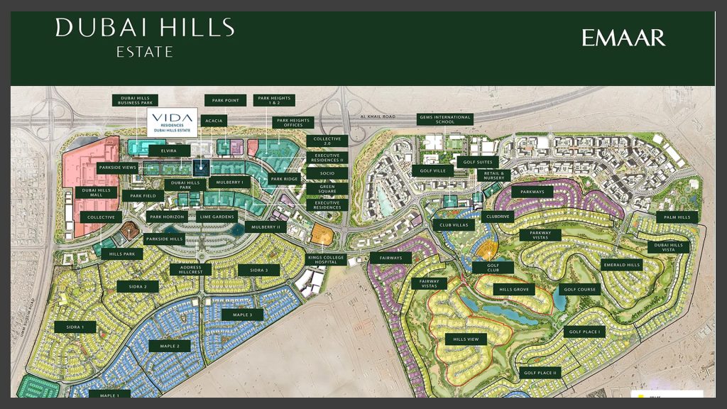 Vida Residences at Dubai Hill Estate Master Plan