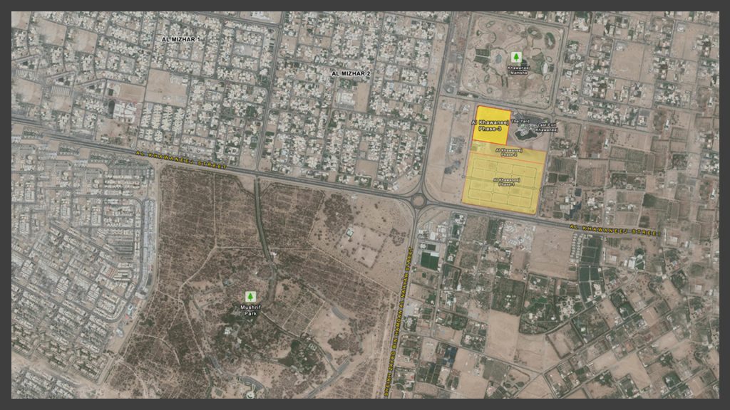 Al Khawaneej District Villa Plots Location Map