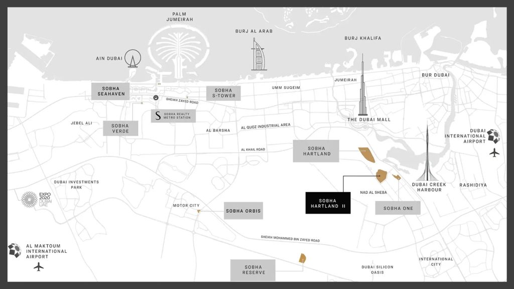 Skyscape Aura at Sobha Hartland 2 by Sobha Group location