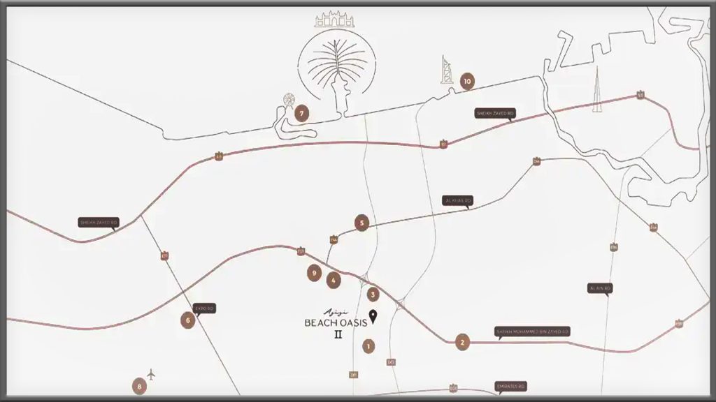 Azizi Beach Oasis 2 Location Map