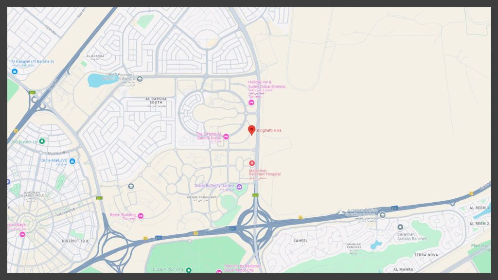 Binghatti Hills Phase 2 at Dubai Science Park Location