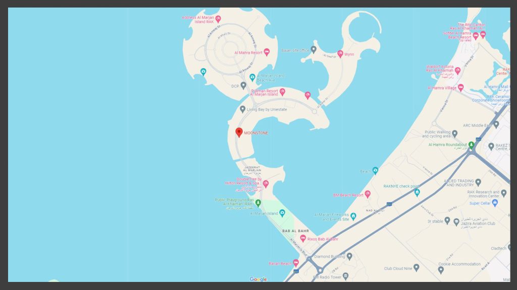 Moonstone at Al Marjan Island loaction map