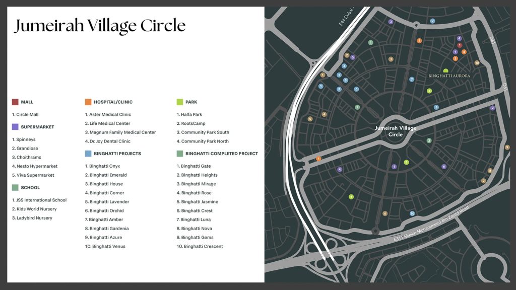 Binghatti Aurora at Jumeirah Village Circle​ master plan