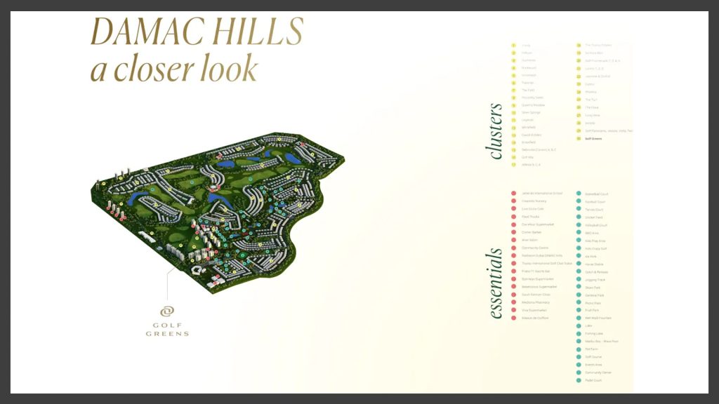 Golf Greens at Damac Hills master plan