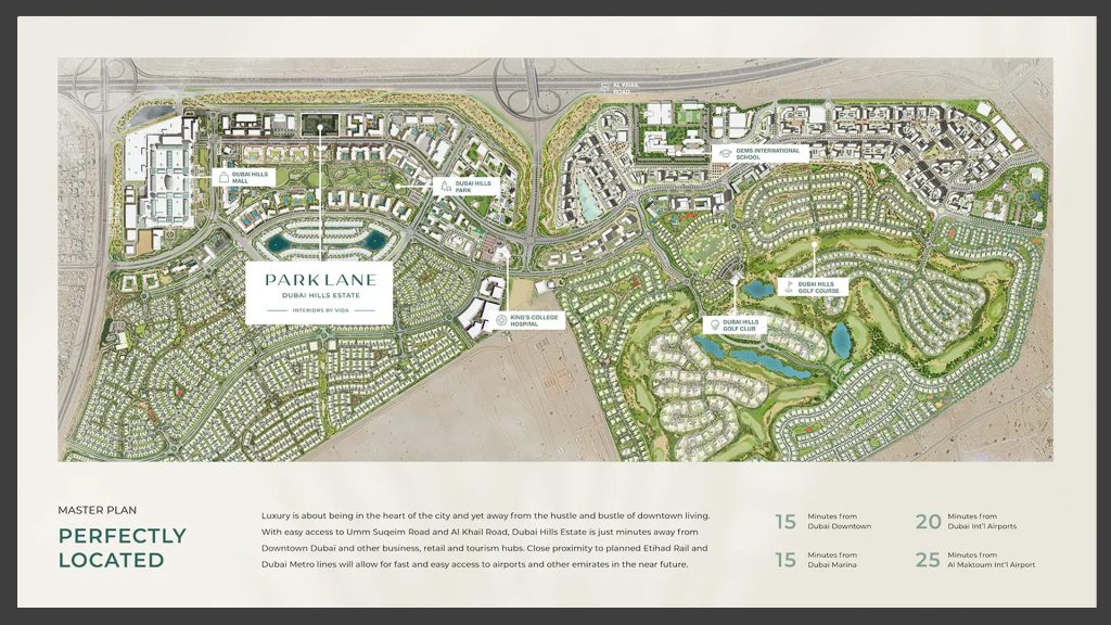 Emaar Park Lane Interiors by VIDA master plan