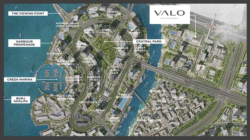 Valo at Dubai Creek Harbour master plan