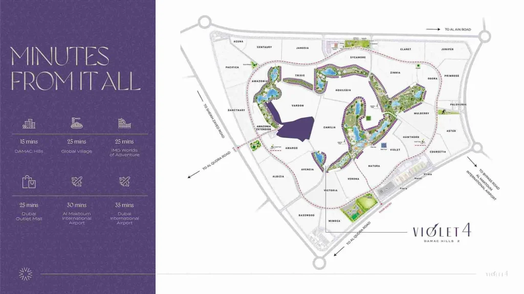 Violet 4 at Damac Hills 2 Location