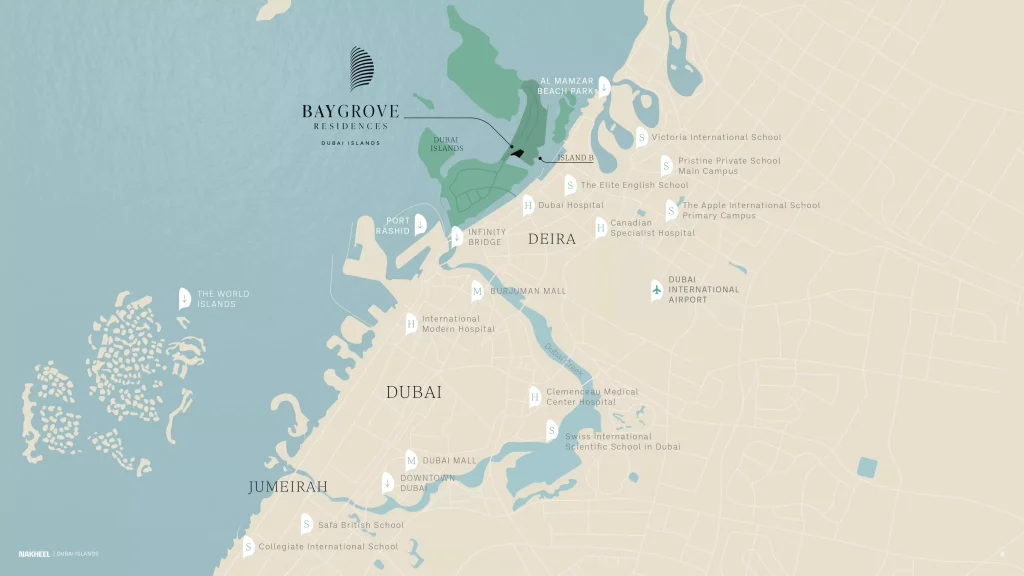 Nakheel Bay Grove apartments Location