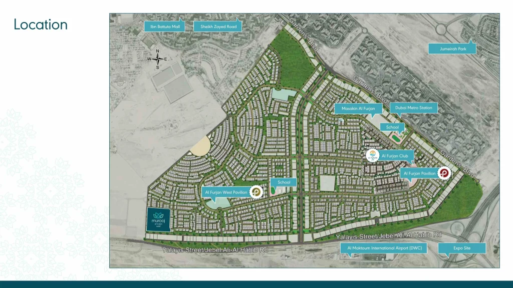 Murooj Al Furjan West Phase 2 Location