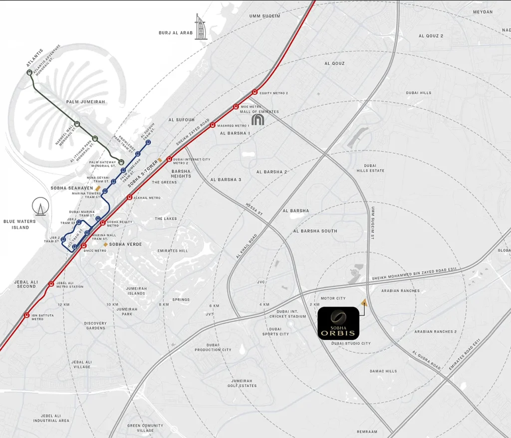 Sobha Orbis Towers Location